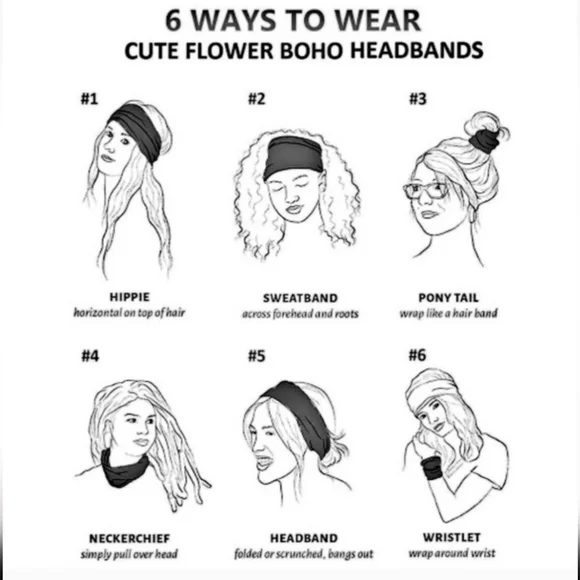 Boho Chic Florets Blue Headband Wide Sporty Yoga Floral Bohemian Sporty Yoga - Picture 2 of 2